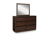 Dilenno Dark Brown Upholstered Panel Bedroom Set by Ashley at Eve Furniture