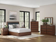 Dilenno Dark Brown Upholstered Panel Bedroom Set by Ashley at Eve Furniture