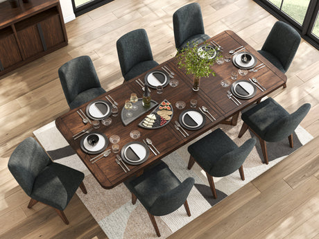 Dilenno Dark Brown 9-Piece Rectangular Dining Set by Ashley at Eve Furniture