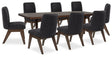 Dilenno Dark Brown 9-Piece Rectangular Dining Set by Ashley at Eve Furniture