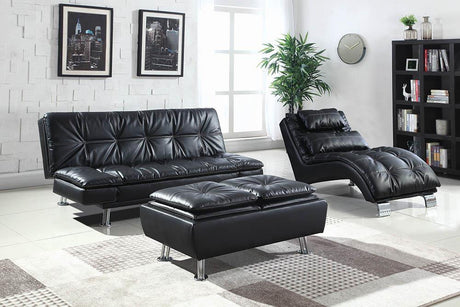 Dilleston Black Tufted Upholstered Back Sofa Bed by Coaster at Eve Furniture
