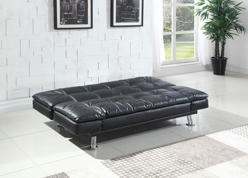 Dilleston Black Tufted Upholstered Back Sofa Bed by Coaster at Eve Furniture