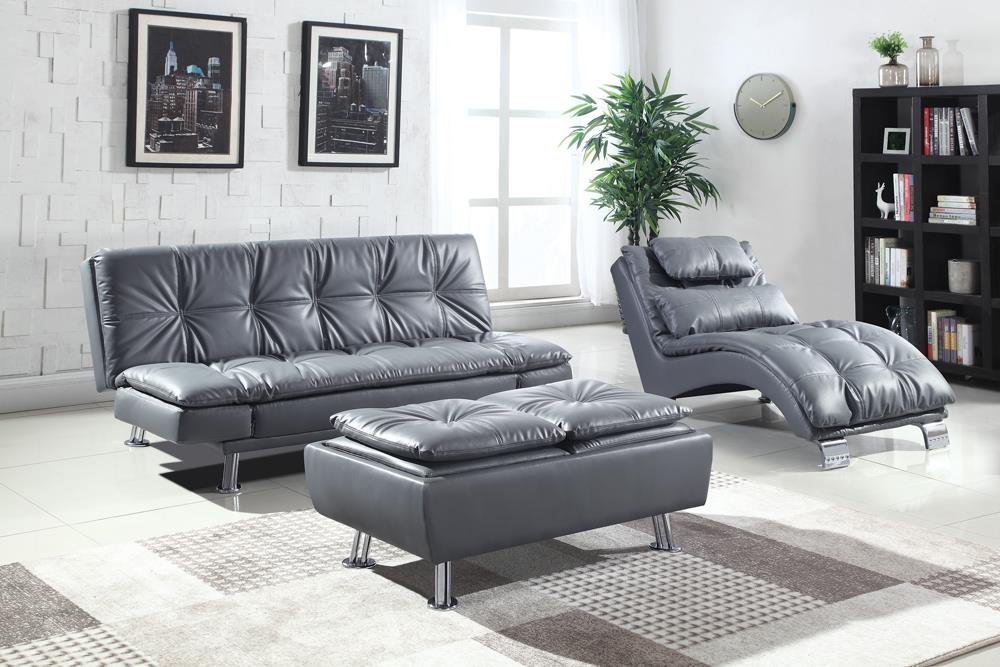 Dilleston Tufted Back Upholstered Sofa Bed Gray