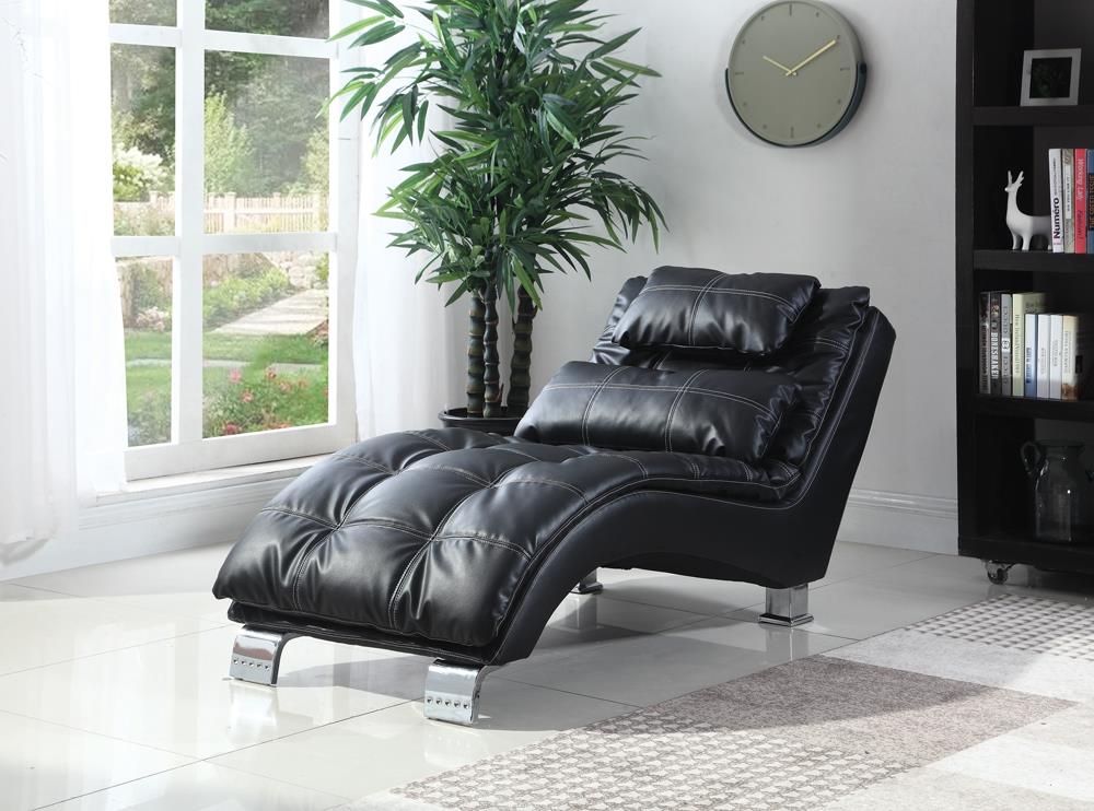 Dilleston Black Upholstered Chaise