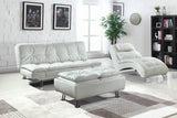 Dilleston White Upholstered Chaise