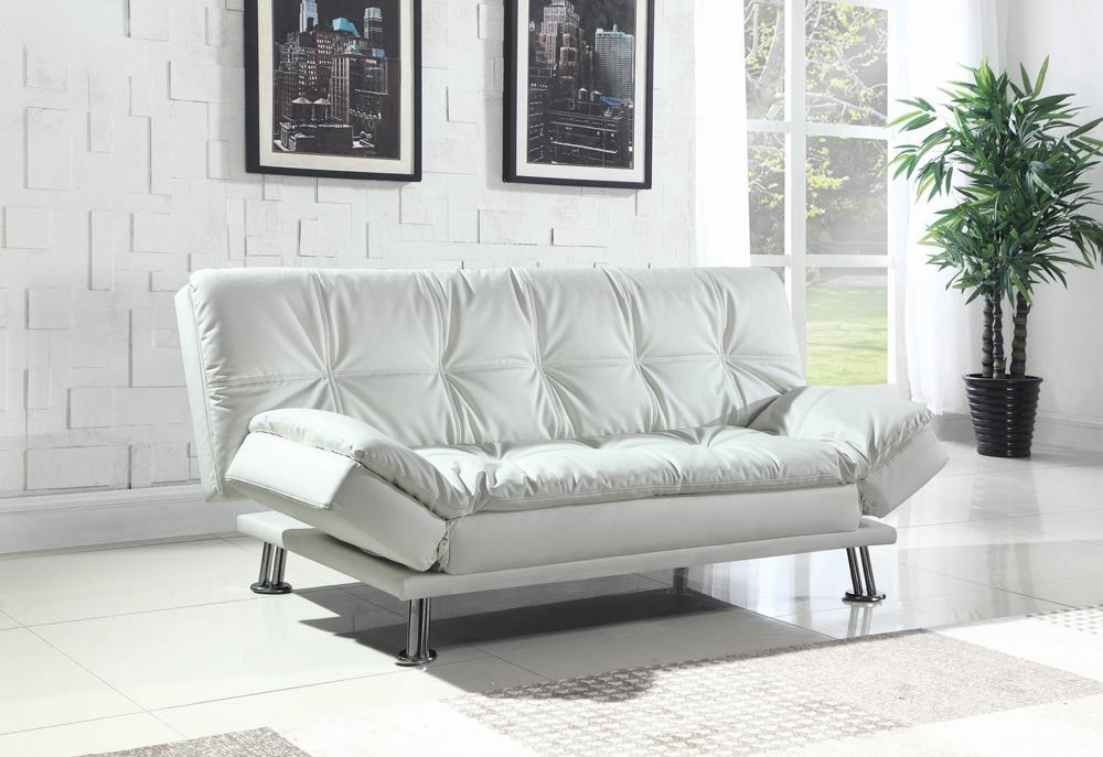 Dilleston White Tufted Back Upholstered Sofa Bed by Coaster at Eve Furniture