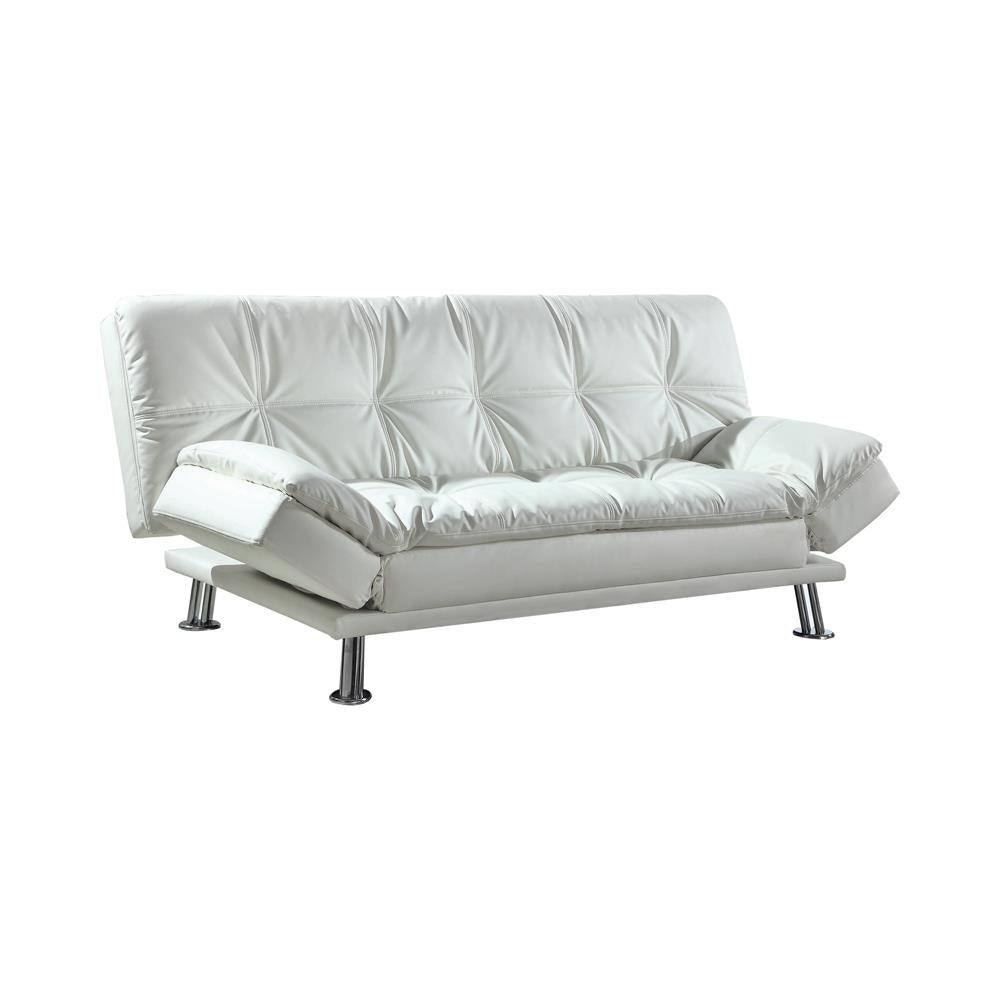 Dilleston White Tufted Back Upholstered Sofa Bed by Coaster at Eve Furniture