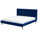 Dillon Blue Velvet Platform Bed (King Size) by Ashcroft Furniture at Eve Furniture