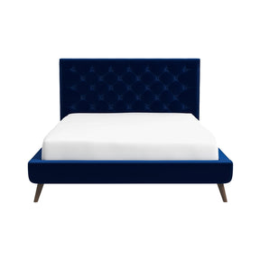 Dillon Blue Velvet Platform Bed (Queen Size) by Ashcroft Furniture at Eve Furniture