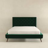 Dillon Dark Green Velvet Platform Bed (Queen Size) by Ashcroft Furniture at Eve Furniture