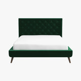 Dillon Dark Green Velvet Platform Bed (Queen Size) by Ashcroft Furniture at Eve Furniture