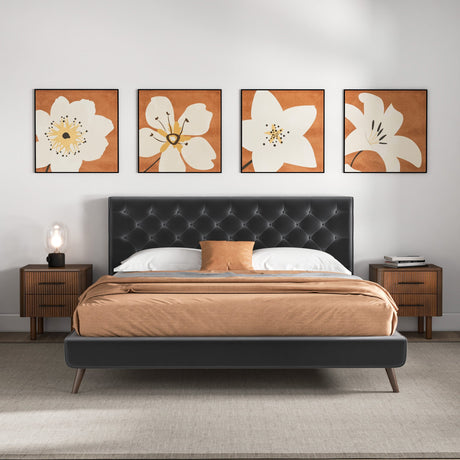 Dillon Grey Velvet Platform Bed (King Size) by Ashcroft Furniture at Eve Furniture