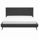 Dillon Grey Velvet Platform Bed (King Size) by Ashcroft Imports at Eve Furniture