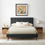 Dillon Grey Velvet Platform Bed (Queen Size) by Ashcroft Furniture at Eve Furniture