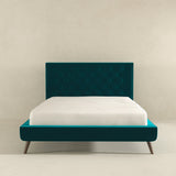 Dillon Teal Velvet Platform Bed(Queen Size) by Ashcroft Furniture at Eve Furniture