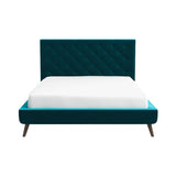 Dillon Teal Velvet Platform Bed(Queen Size) by Ashcroft Furniture at Eve Furniture