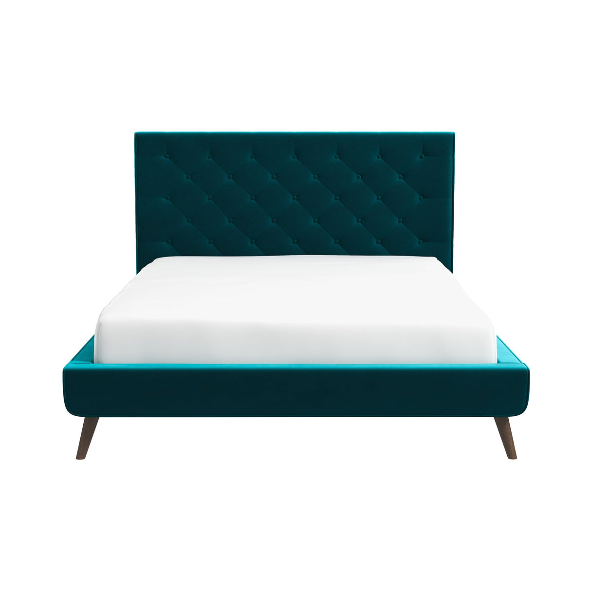 Dillon Teal Velvet Platform Bed(Queen Size) by Ashcroft Imports at Eve Furniture
