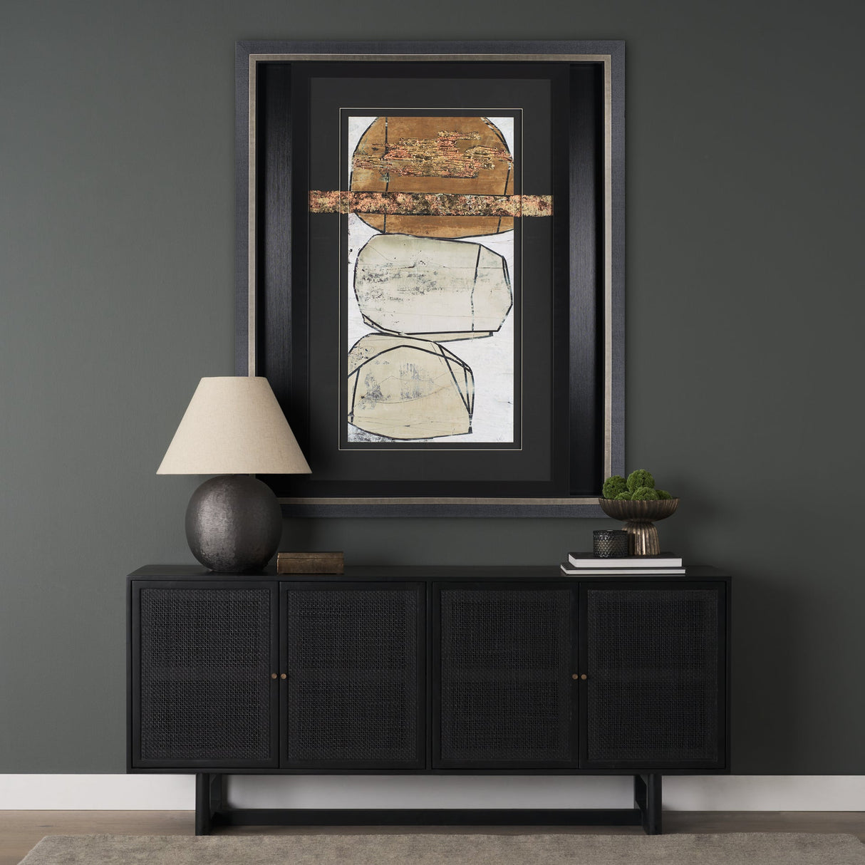 Dim Sum II by Nancy Ngo a Hand Embellished Textured Framed Art Print Matted under Glass by Mercana at Eve Furniture