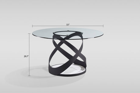 Dimi (Clear Glass/Black) Dining Room Set by New Era Innovations at Eve Furniture