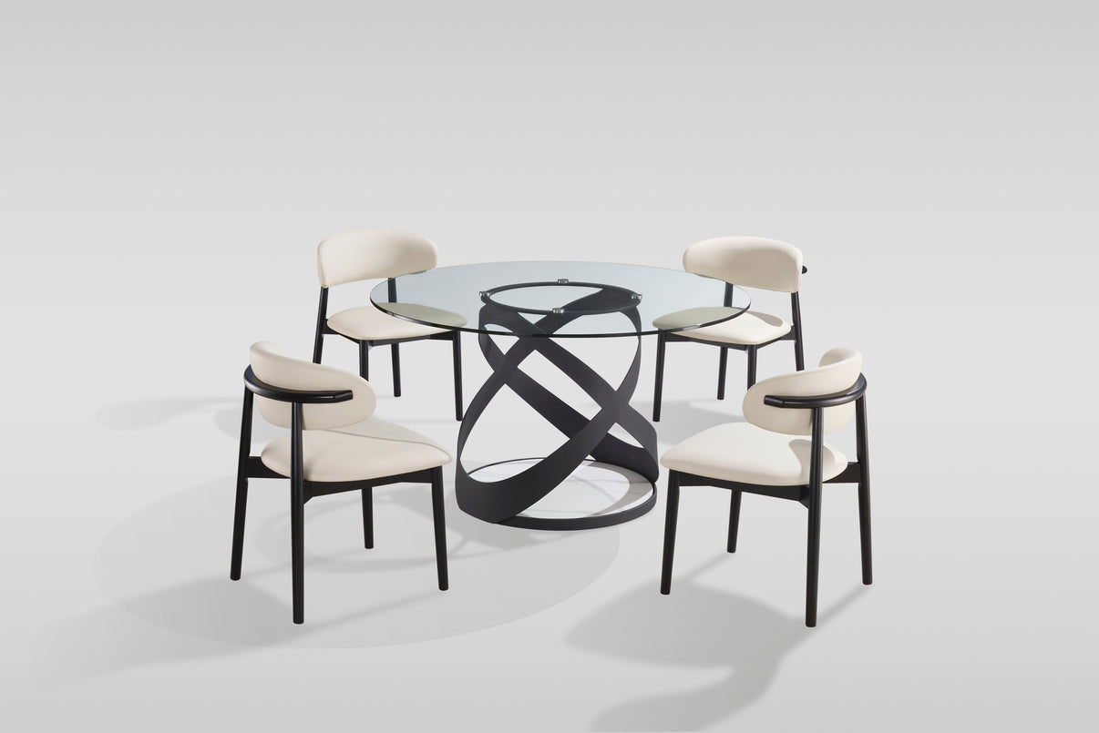 Dimi (Clear Glass/Black) Dining Room Set by New Era Innovations at Eve Furniture