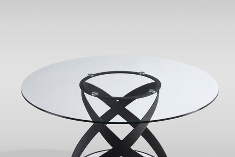 Dimi (Clear Glass/Black) Dining Room Set by New Era Innovations at Eve Furniture