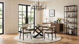 Dimi (Clear Glass/Black) Dining Room Set by New Era Innovations at Eve Furniture