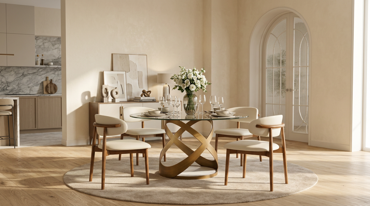 Dimi (Clear Glass/Bronze) Dining Room Set by New Era Innovations at Eve Furniture
