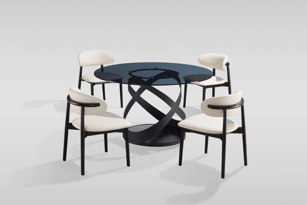 Dimi (Smoke Glass/Black) Dining Room Set by New Era Innovations at Eve Furniture