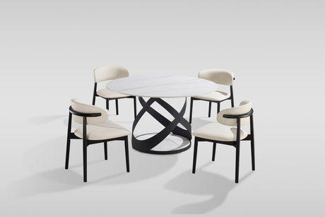 Dimi (WH/BK) 5-Piece Dining Room Set by New Era Innovations at Eve Furniture