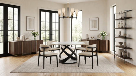 Dimi (WH/BK) 5-Piece Dining Room Set by New Era Innovations at Eve Furniture