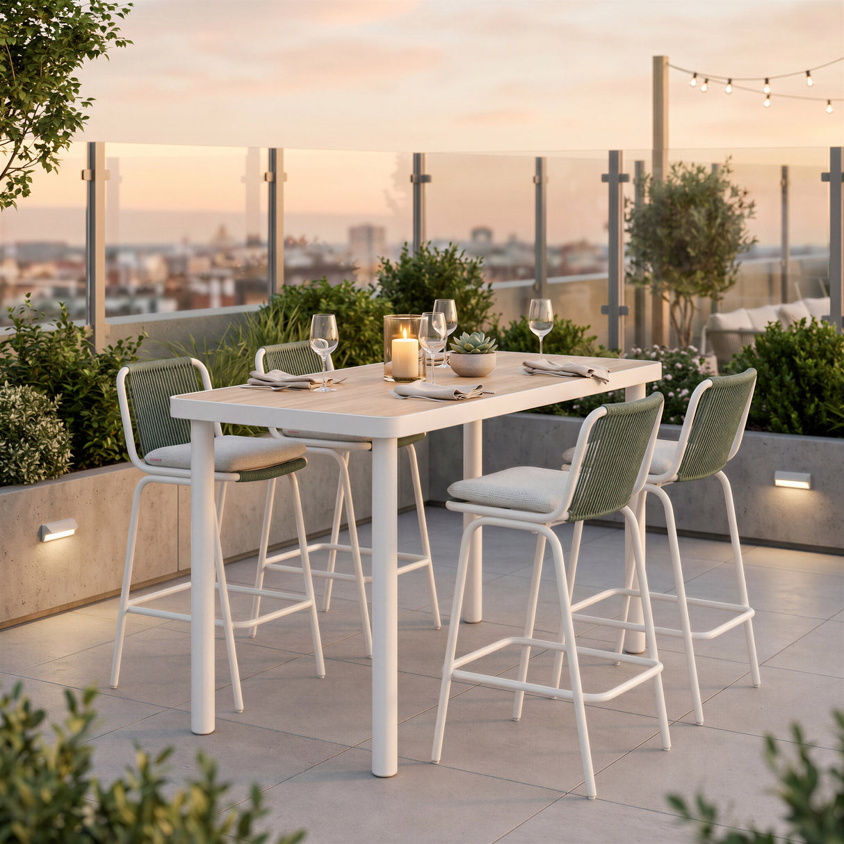 Dimira Natural Outdoor Bar Table by Zuomod at Eve Furniture