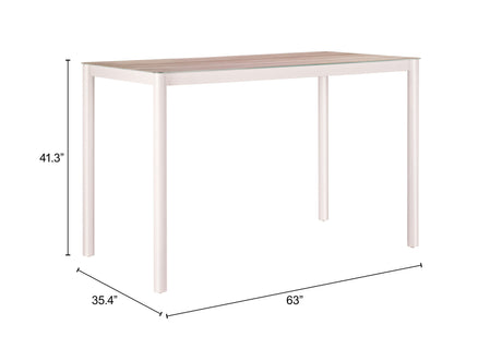 Dimira Natural Outdoor Bar Table by Zuomod at Eve Furniture