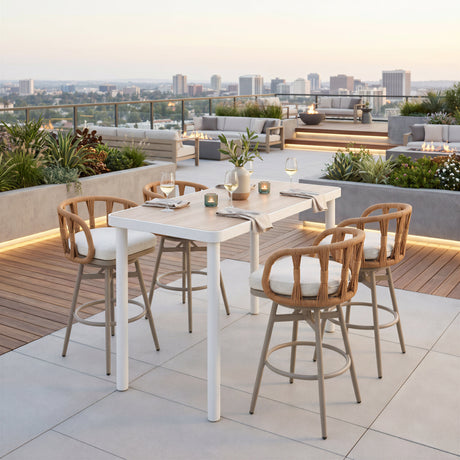Dimira Natural Outdoor Bar Table by Zuomod at Eve Furniture