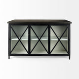 Dimitra Dark Iron W/Glass Doors Kitchen Island by Mercana at Eve Furniture