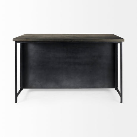 Dimitra Dark Iron W/Glass Doors Kitchen Island by Mercana at Eve Furniture