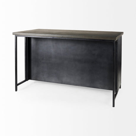 Dimitra Dark Iron W/Glass Doors Kitchen Island by Mercana at Eve Furniture
