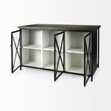 Dimitra Dark Iron W/Glass Doors Kitchen Island by Mercana at Eve Furniture