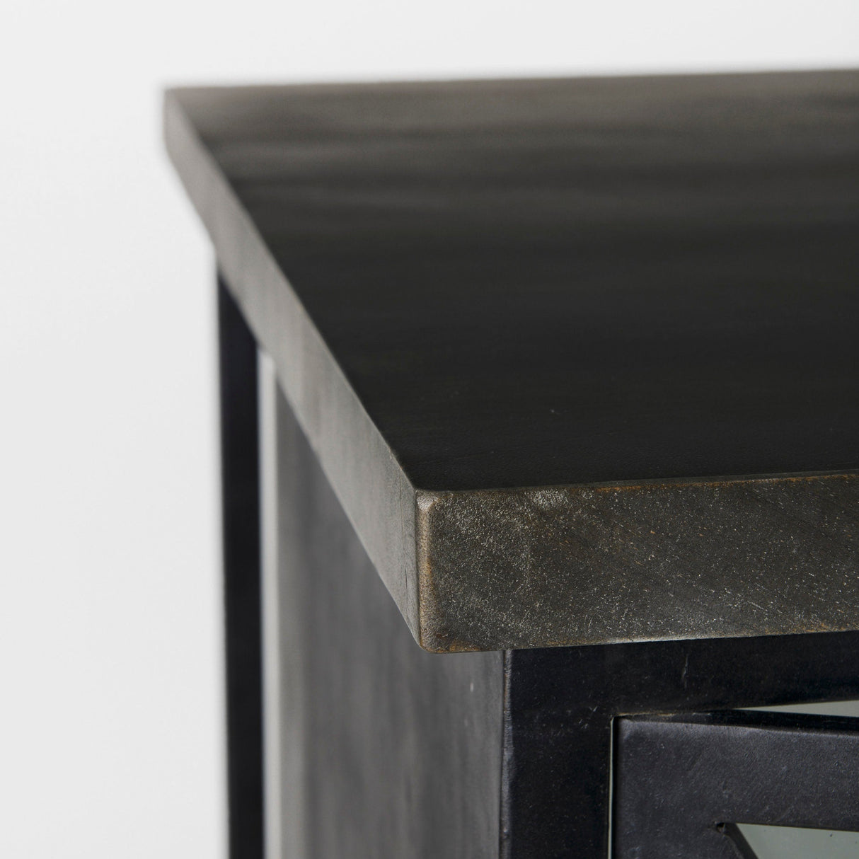 Dimitra Dark Iron W/Glass Doors Kitchen Island by Mercana at Eve Furniture