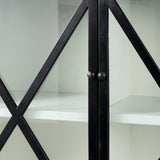 Dimitra Dark Iron W/Glass Doors Kitchen Island by Mercana at Eve Furniture