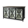 Dimitra Dark Iron W/Glass Doors Kitchen Island by Mercana at Eve Furniture