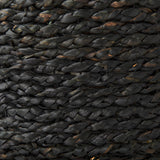 Dina Black Cornhusk and Water Hyacinth Round Pouf by Mercana at Eve Furniture