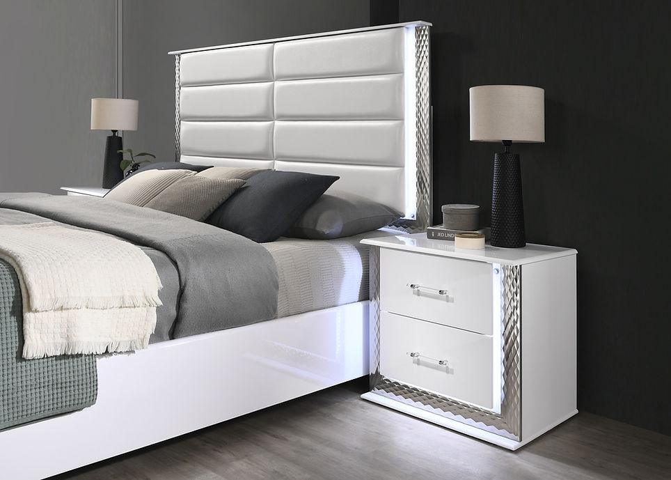 Dina Led White Platform Bedroom Set by New Era Innovations at Eve Furniture