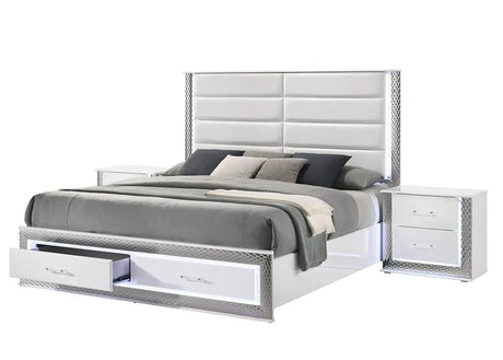 Dina Led White Platform Bedroom Set by New Era Innovations at Eve Furniture