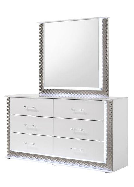 Dina Led White Platform Bedroom Set by New Era Innovations at Eve Furniture