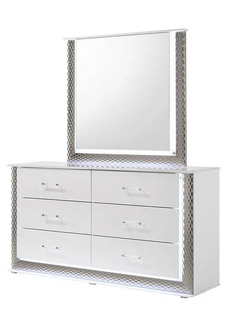 Dina Led White Platform Bedroom Set by New Era Innovations at Eve Furniture