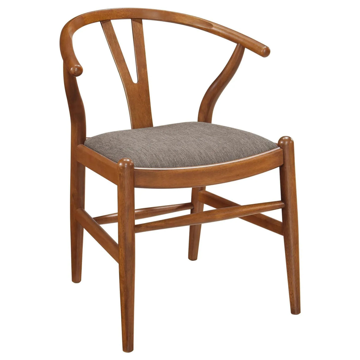 Dinah Danish Y-Shaped Back Wishbone Dining Side Chair Walnut and Brown (Set of 2) by Coaster at Eve Furniture