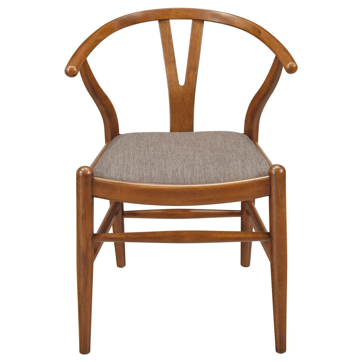 Dinah Danish Y-Shaped Back Wishbone Dining Side Chair Walnut and Brown (Set of 2) by Coaster at Eve Furniture