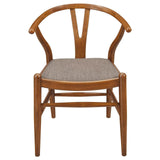Dinah Danish Y-Shaped Back Wishbone Dining Side Chair Walnut and Brown (Set of 2) by Coaster at Eve Furniture