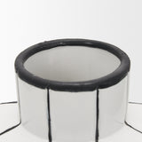 Dinah Large White w/ Black Stripes Ceramic Vase by Mercana at Eve Furniture