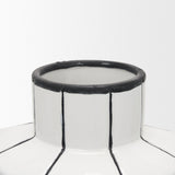 Dinah Large White w/ Black Stripes Ceramic Vase by Mercana at Eve Furniture